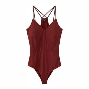 Express Deep Red Strappy Bodysuit